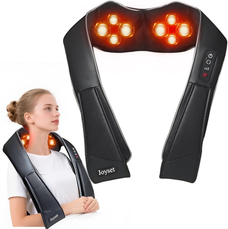 Joyset Neck Massager for Pain Relief Deep Tissue with Heat,Shiatsu Neck and Back Massager 4D Deep Kneading Massage for Shoulder,Gifts for Women Men Mom Dad Friend - Image 1